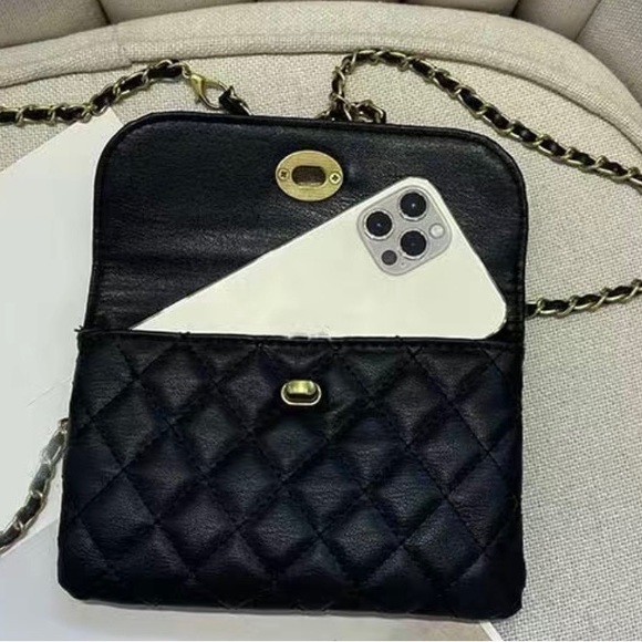 New 47” Chain & Leather Crossbody Strap or Replacement in Gold Metal - Picture 10 of 14